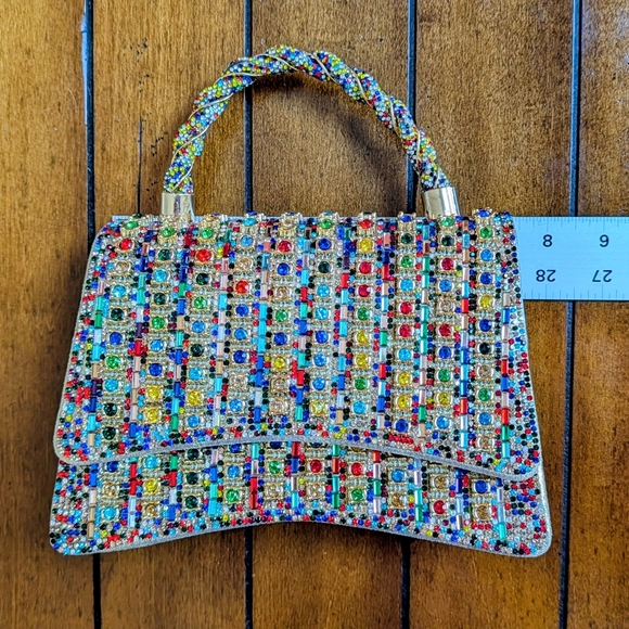 Elegant Multicolor Rhinestone Handbag - Picture 12 of 13